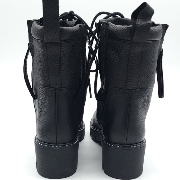 Golo War & Peace Black Napa Leather Lace-up Zip Combat Boots Size 8 - Picture 8 of 11